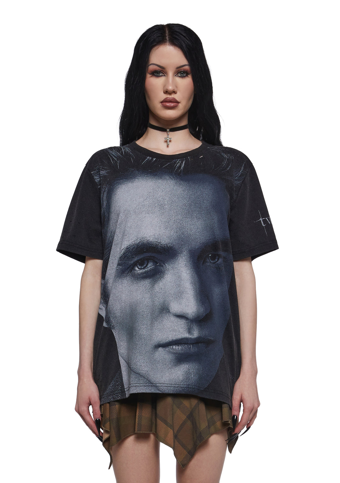 Dolls Kill x Twilight Edward Oversized Distressed Graphic Tee - Black