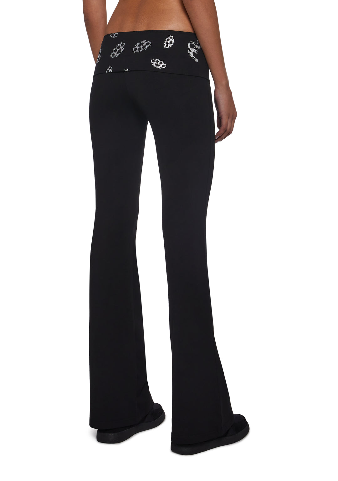 Womens Brass Knuckle Print Low Rise Sweatpants Generation Kiss - Black - Image 4