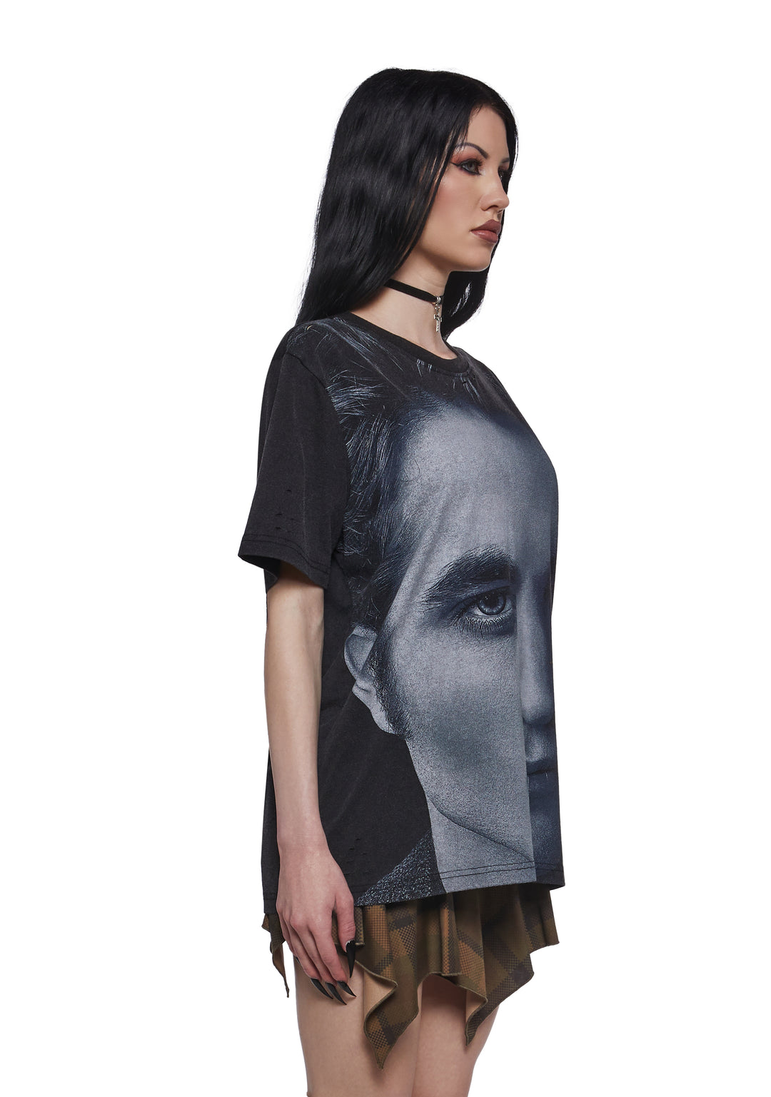 Dolls Kill x Twilight Edward Oversized Distressed Graphic Tee - Black - Image 3