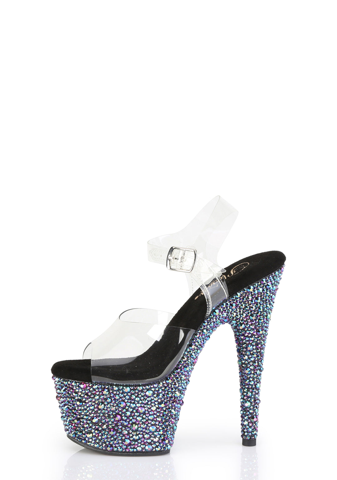 Bejeweled-708MS Platform Ankle Strap Sandals-Black - Image 2