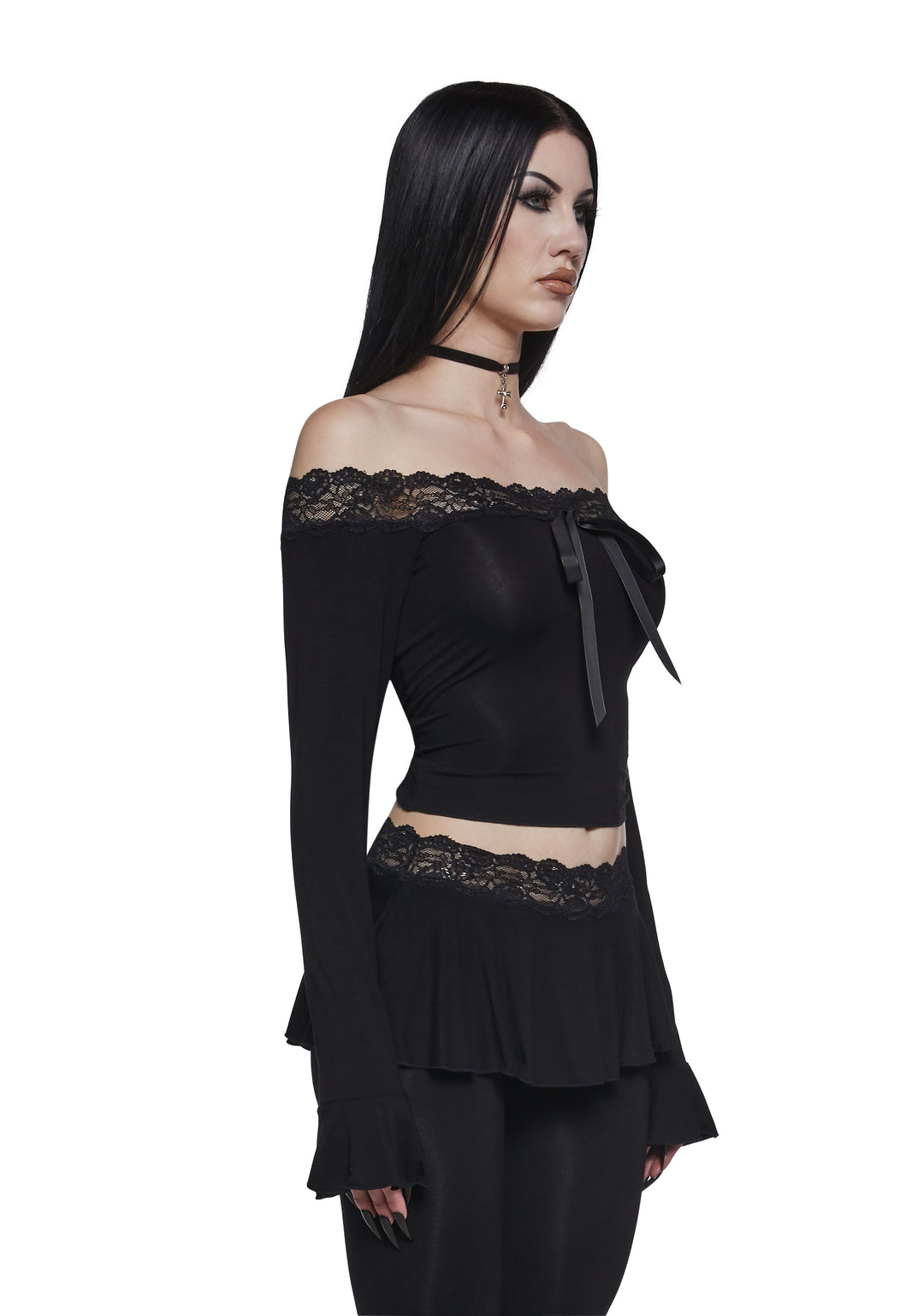 Dark Embraces Off The Shoulder Top - Image 3