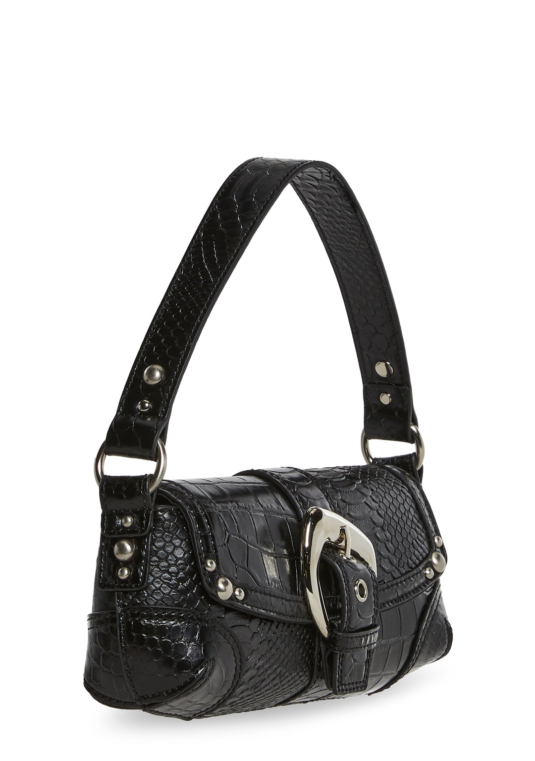 Vegan Leather Mini Shoulder Bag Current Mood - Black - Image 3