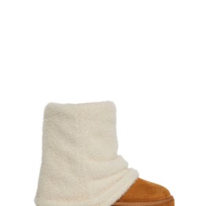 Platform Velour Faux Fur Platform Booties With Leg Warmers Current Mood - Off White