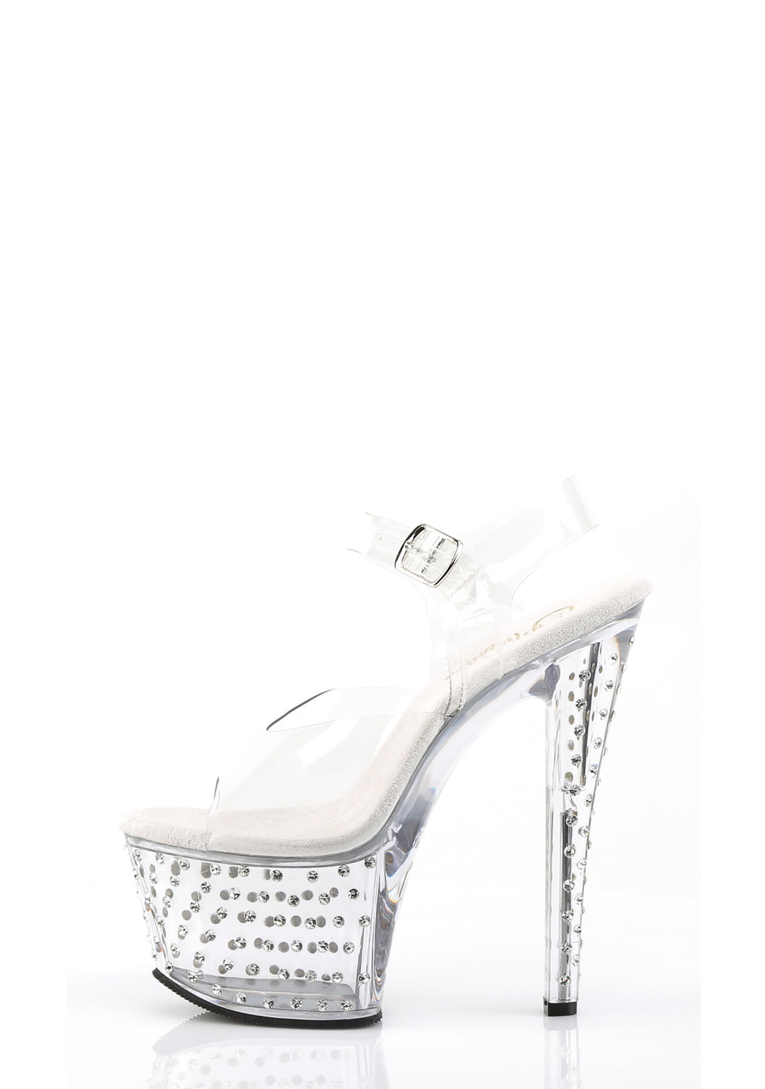 Stardust-708 Platform Ankle Strap Sandals-Clear - Image 2