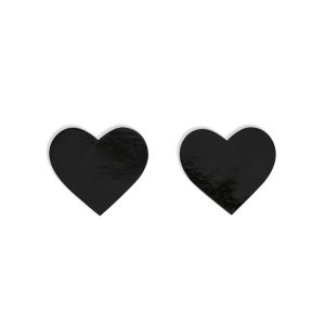 Neva Nude Vinyl Heart Pasties - Black