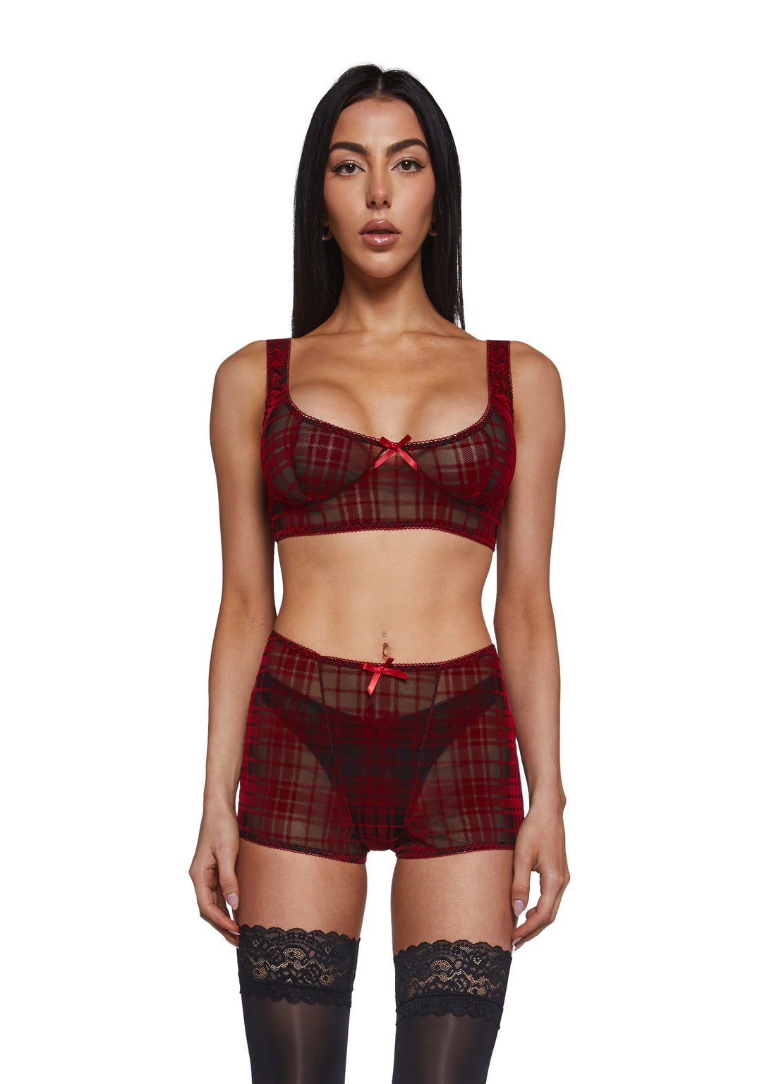 Velvet Lines Shorts Set