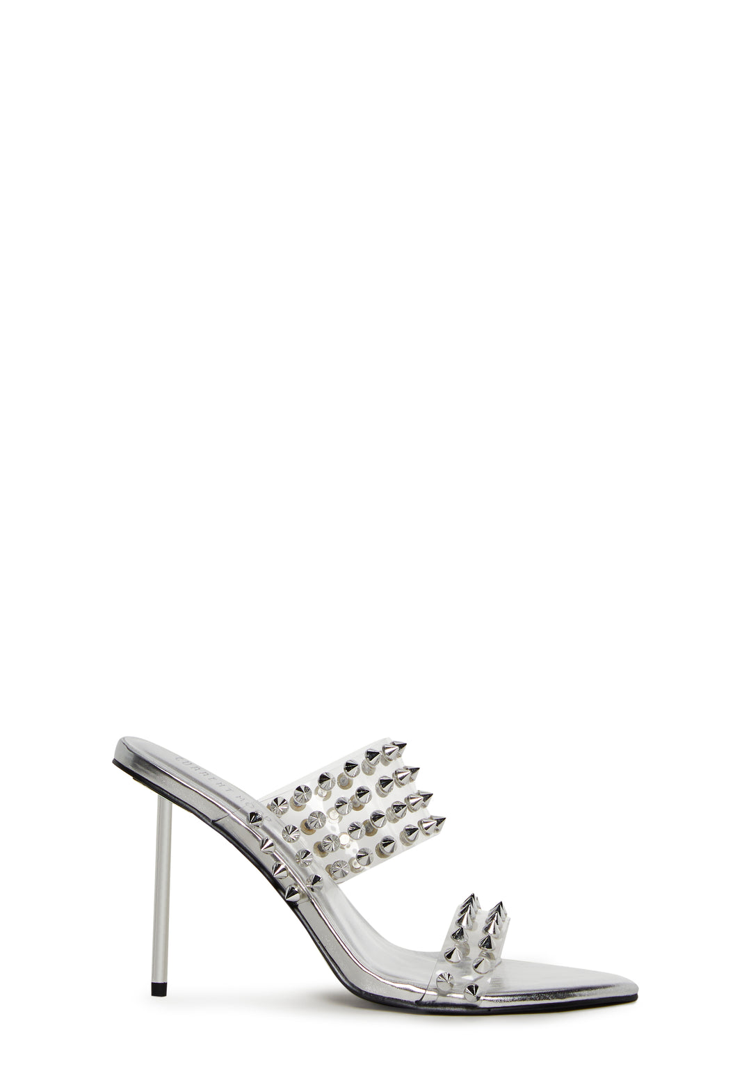 Spiked Detailed Mules Current Mood - Silver