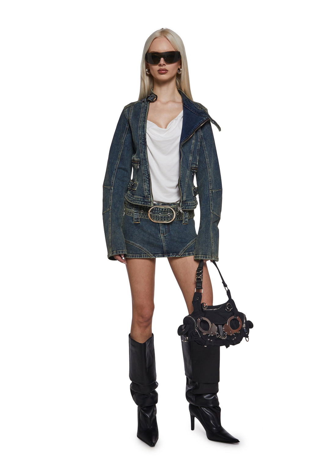 Womens Micro Denim Skort Generation Kiss - Blue - Image 2