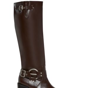 Buckle Vegan Leather Boots Current Mood - Brown