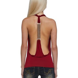 Womens Halter Neck Top - Red
