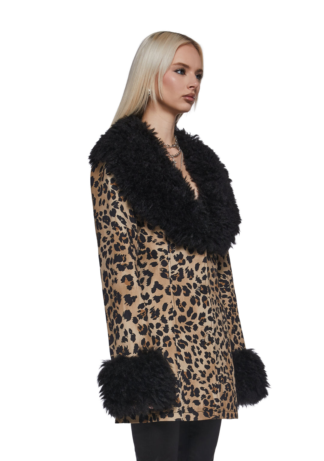 Champagne Showers Leopard Coat - Image 3