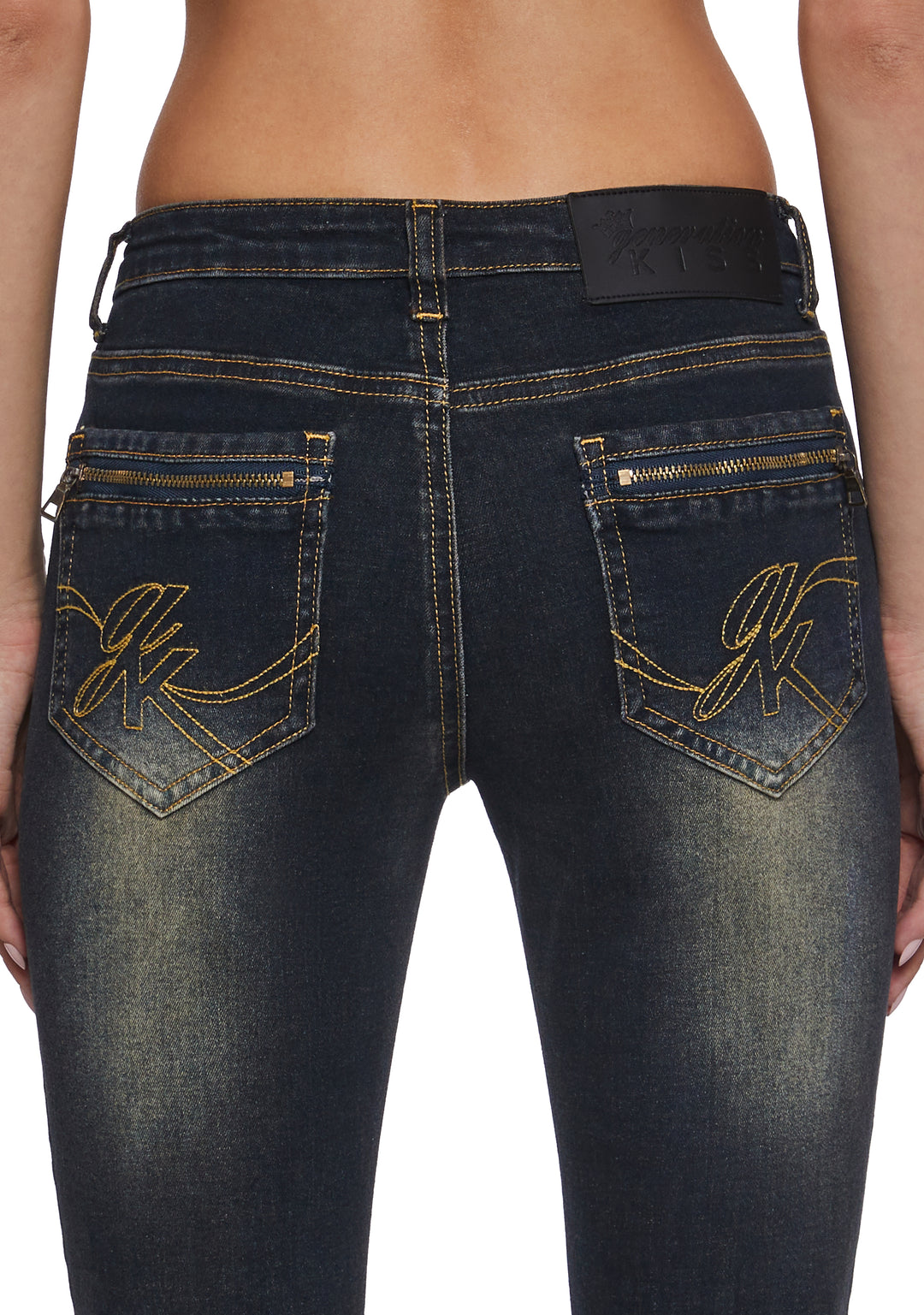 Womens Washed Skinny Jeans - Blue - Image 7