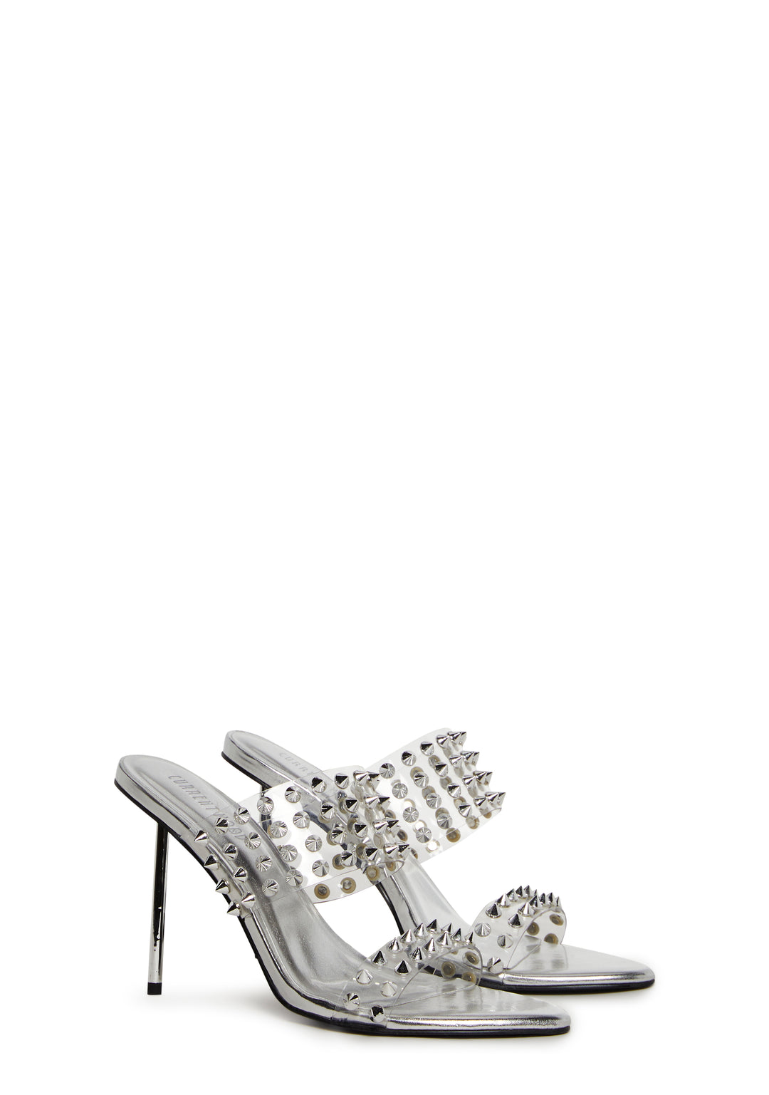 Spiked Detailed Mules Current Mood - Silver - Image 3