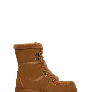Faux Suede Hiker Boots Current Mood - Light Brown