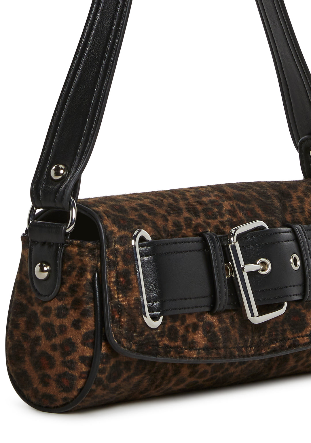 Faux Fur Leopard Shoulder Bag Current Mood - Multi - Image 5