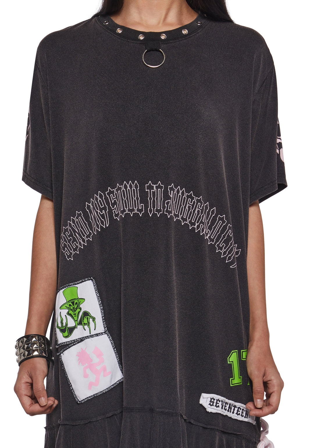 Dolls Kill x Insane Clown Posse Washed Oversized Tee - Black - Image 8