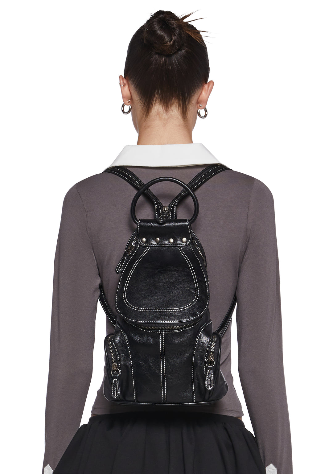 Zippered Pocket Backpack Current Mood - Black