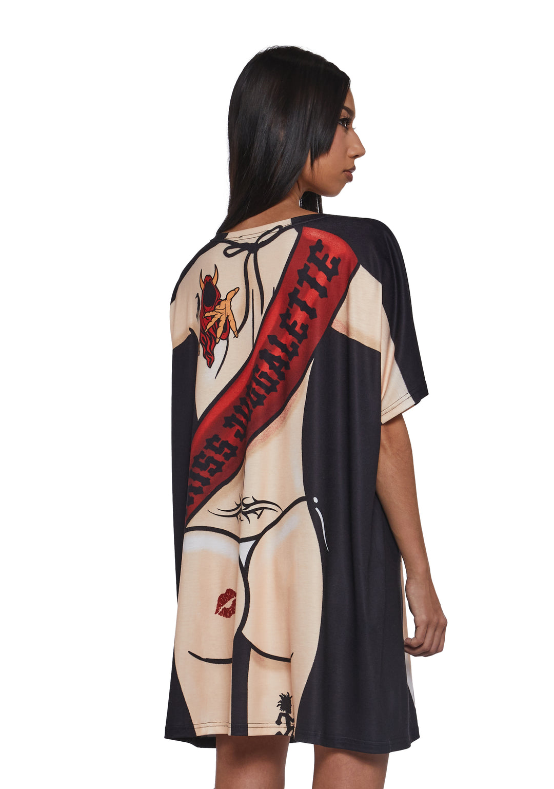 Dolls Kill x Insane Clown Posse Bikini Graphic Oversized Tee - Black - Image 6