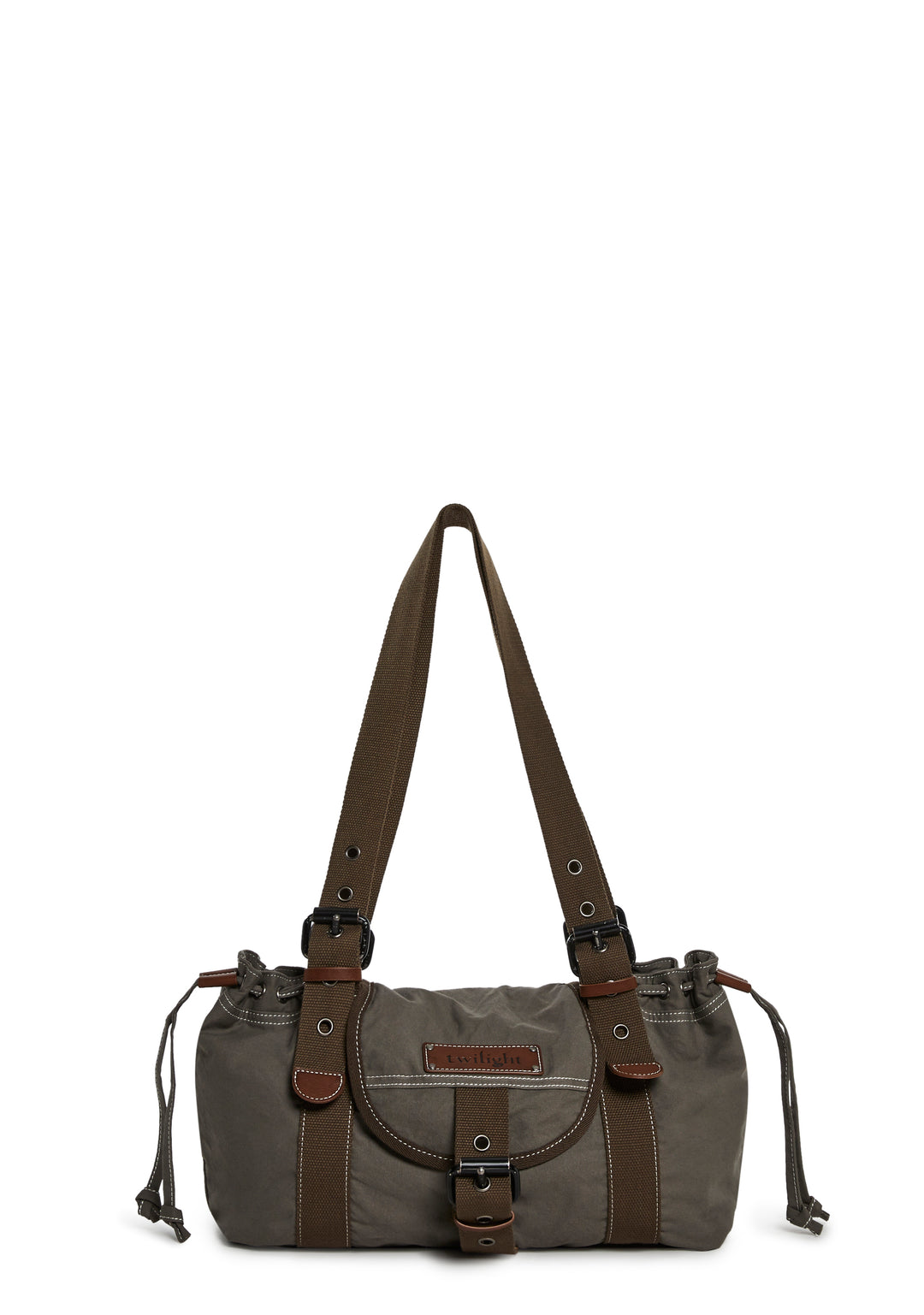 Dolls Kill x Twilight Bella Edward Forks Slouchy Canvas Shoulder Bag - Brown