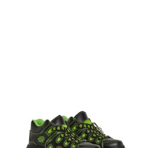 Dolls Kill x Insane Clown Posse Vegan Leather Skate Sneakers With Keychain Charms - Black