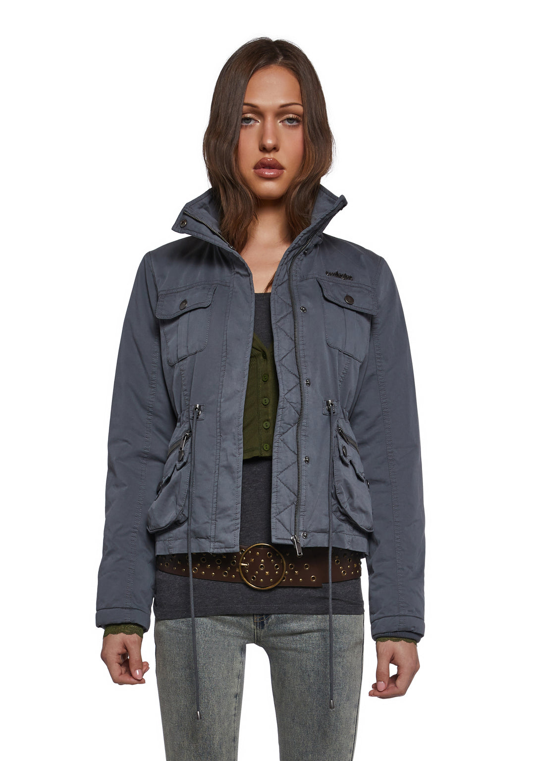 Dolls Kill x Twilight Bella Edward Washed Twill Parka With Removable Hood - Blue - Image 6