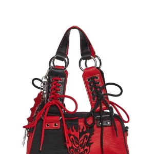 Dolls Kill x Insane Clown Posse Colorblock Corset Lace Up Shoulder Bag - Black