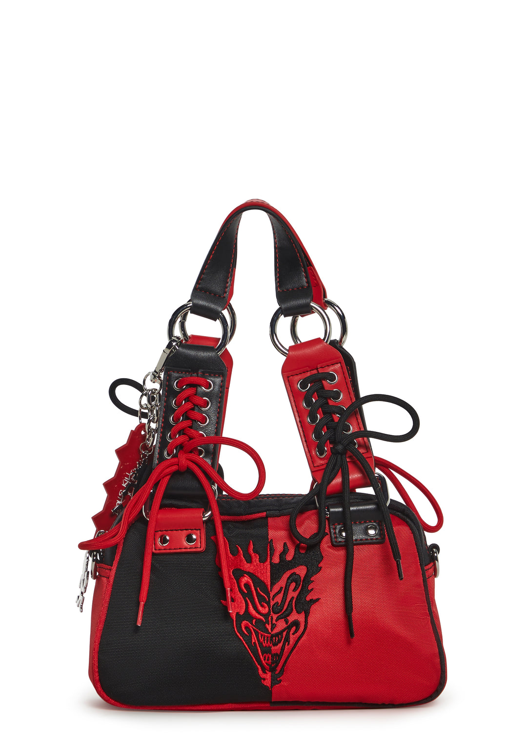 Dolls Kill x Insane Clown Posse Colorblock Corset Lace Up Shoulder Bag - Black