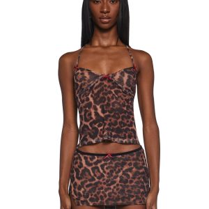 Womens Leopard Print Skort Set - Multi