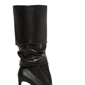 Vegan Leather Slouchy Boots Generation Kiss - Black
