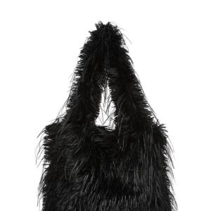 Shaggy Faux Fur Shoulder Bag Sugar Thrillz - Black