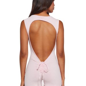 Alternate Realities Backless Romper - Pink