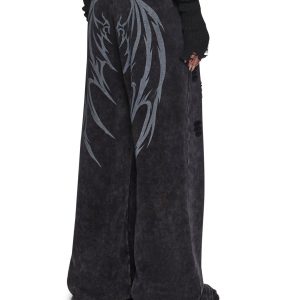 Death Rock Wings Wide Leg Sweatpants