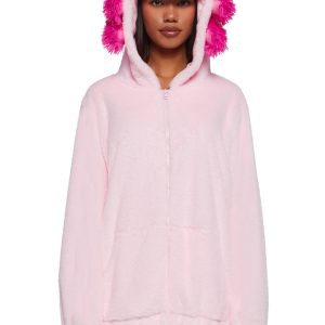 Sexy Womens Axolotl Faux Fur Hoodie Trickz N Treatz - Pink