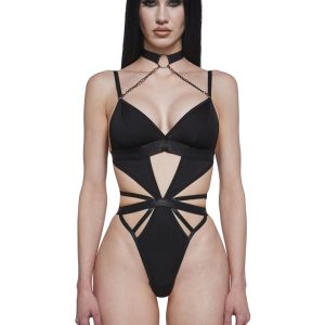 Womens Lingerie Bodysuit - Black