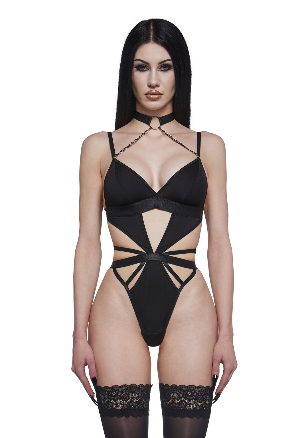 Womens Lingerie Bodysuit - Black