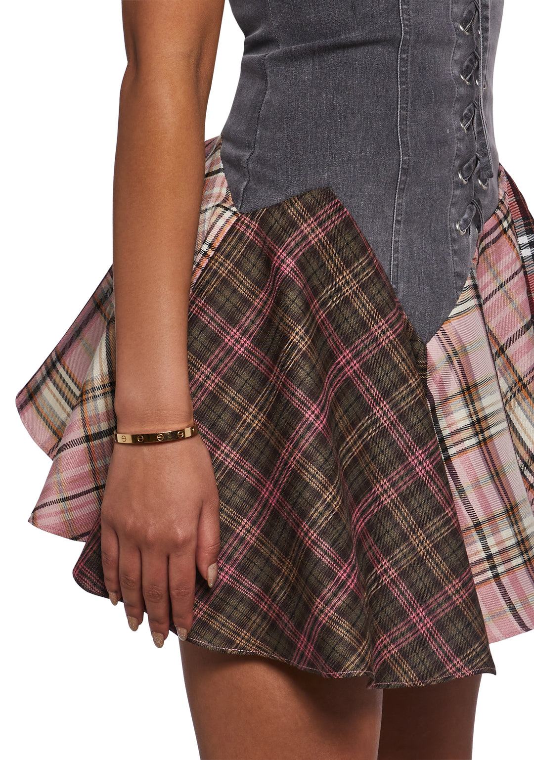 Womens Denim Patchwork Dress Current Mood - Multi - Image 6