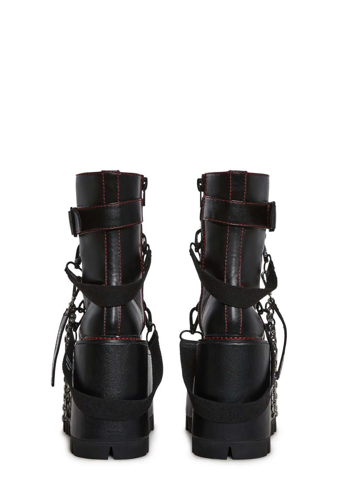 Dolls Kill x Tokyo Ghoul Platform Lace Up Boots With Kakuja Mouth - Black - Image 4