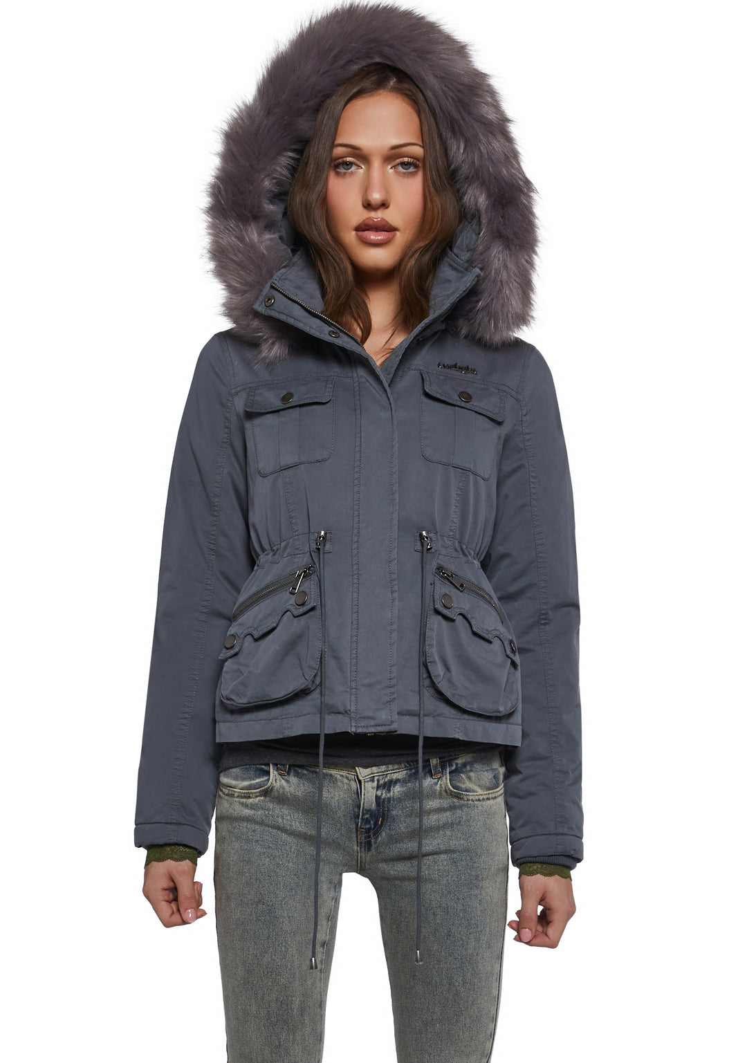 Dolls Kill x Twilight Bella Edward Washed Twill Parka With Removable Hood - Blue - Image 8