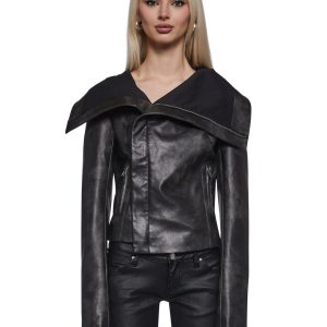 Asymmetrical Moto Jacket - Black