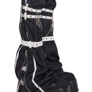 Star Point Leg Warmers With Buckles