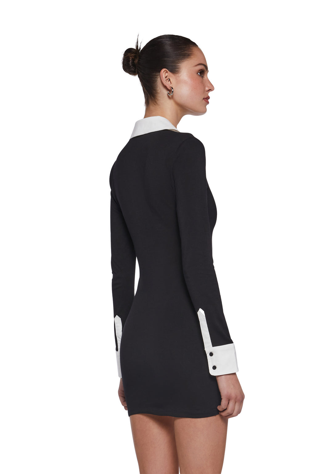 Womens Bodycon Collared Mini Dress Generation Kiss - Black - Image 4