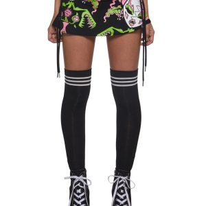 Dolls Kill x Insane Clown Posse Yum Yum Bedlam Micro Lace Up Skirt - Black