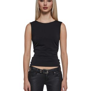 Womens Short Sleeve Top - Black