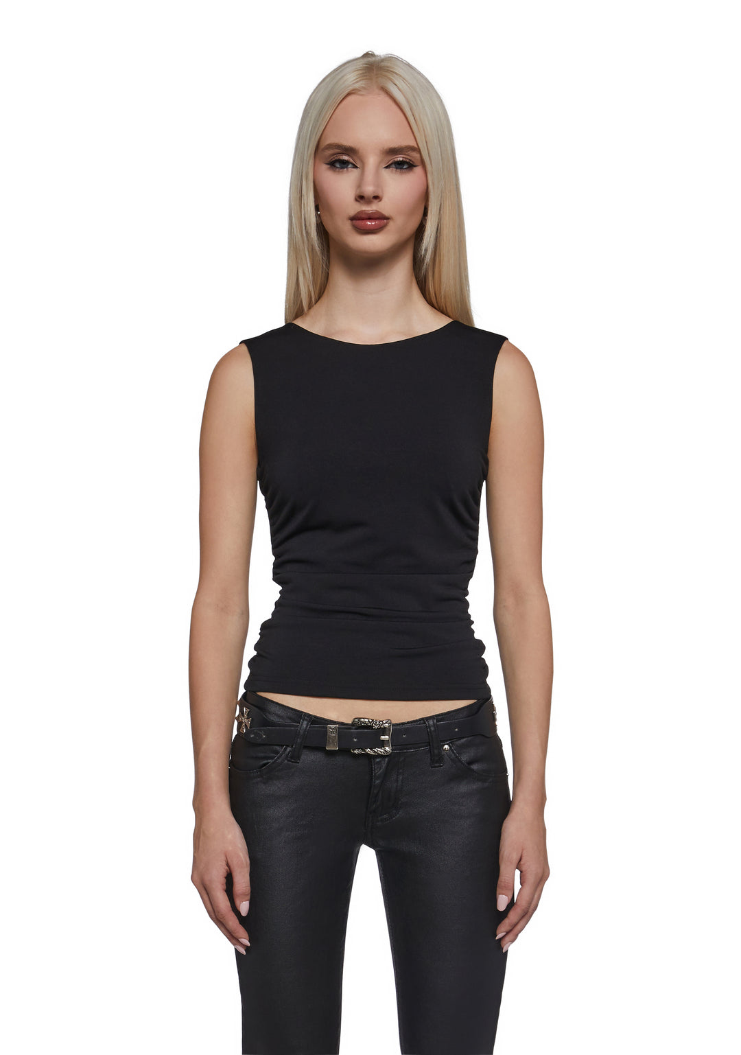 Womens Short Sleeve Top - Black