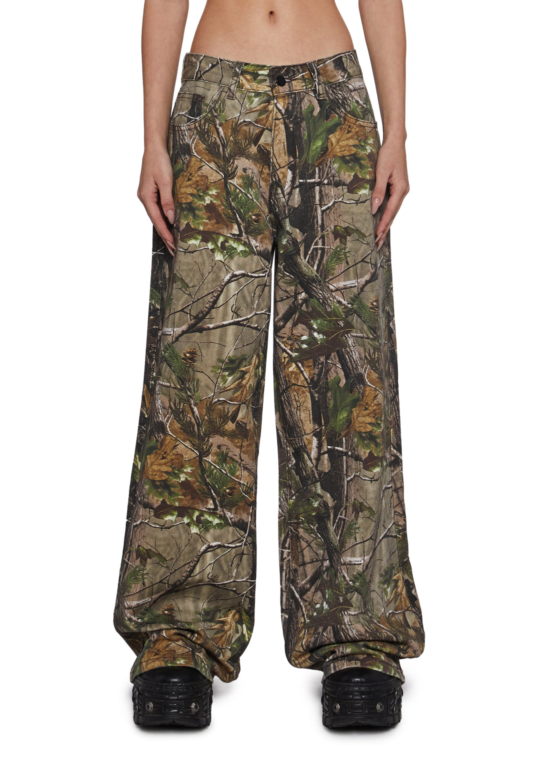 Dolls Kill x RealTree Camo Wide Leg Jeans - Multi