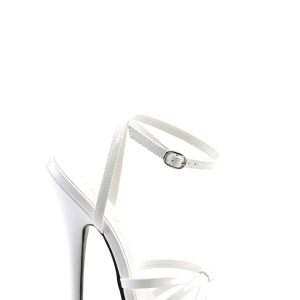 Domina-108 Strappy Ankle Wrap Sandals-White