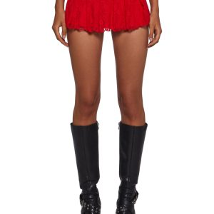 Womens Sexy Lace Mini Skirt Sugar Thrillz - Red