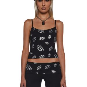 Womens Knuckle Brass Cami Tank Generation Kiss - Black