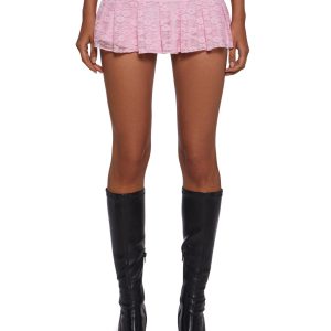 Womens Sexy Lace Mini Skirt Sugar Thrillz - Pink