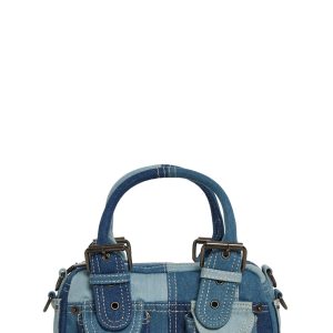 Denim Patchwork Handbag - Blue